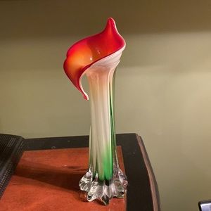 Large Art Glass Jack in the Pulpit vase 12” One of a kind